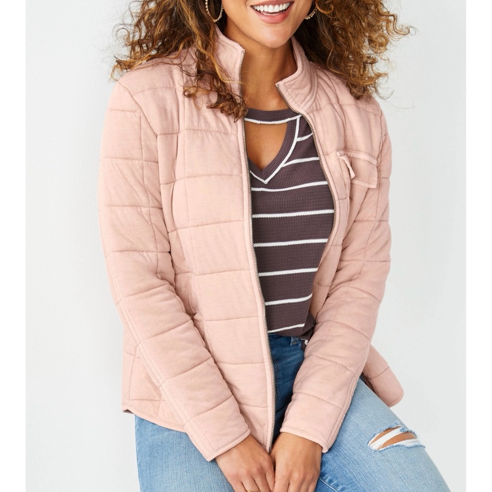 Maurice’s | Plus Size Dolman Quilted Tuxedo Stripe Long Sleeve Sweater Jacket
